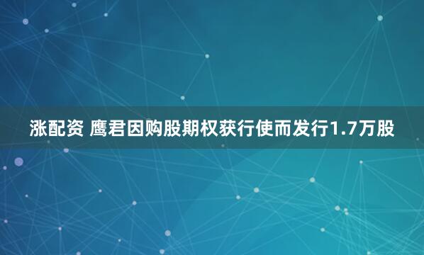 涨配资 鹰君因购股期权获行使而发行1.7万股
