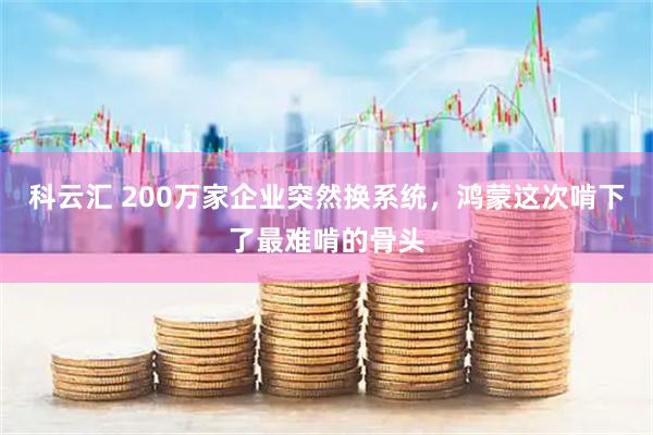 科云汇 200万家企业突然换系统，鸿蒙这次啃下了最难啃的骨头